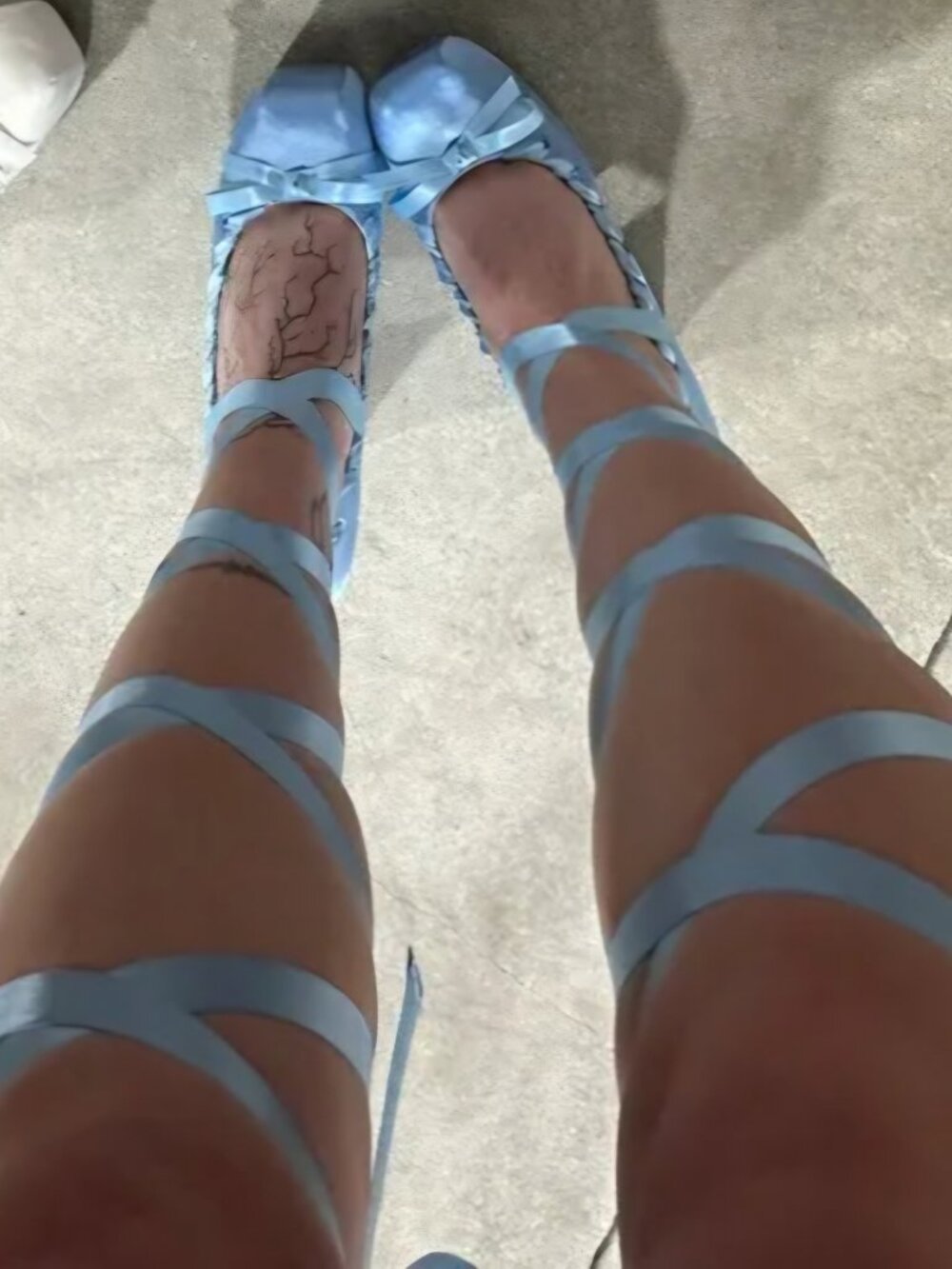 Dolls Kill 9 Sugar Thrillz Light Blue Sweet Sonata Lace Up Platform Heels Ballet - Picture 2 of 12